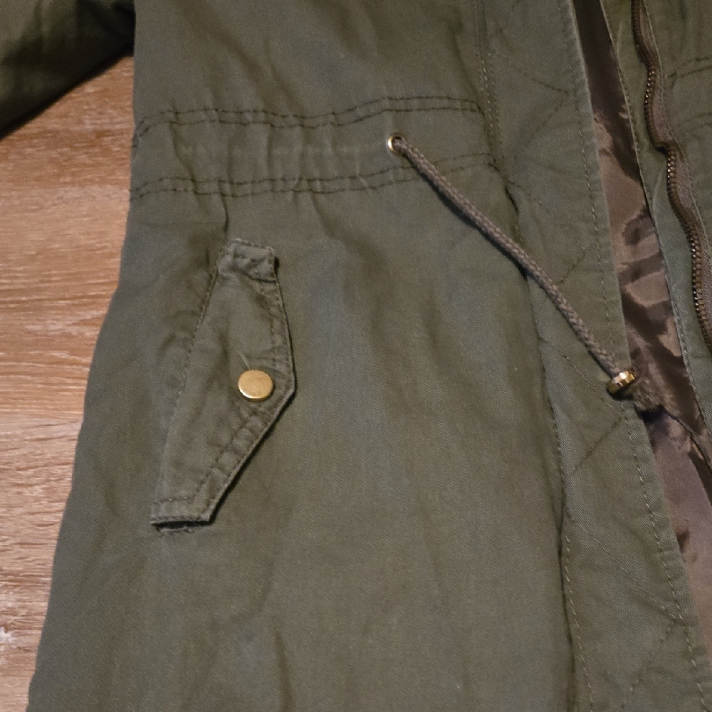 Ambiance Olive Green Utility Anorak Jacket - Picture 7 of 9